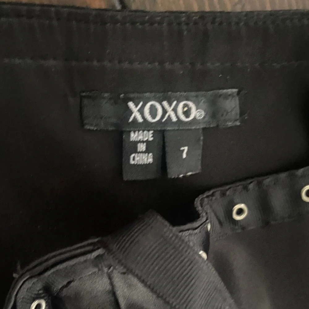 XOXO Black Studded gothic Mini Dress size-7 - Picture 7 of 8